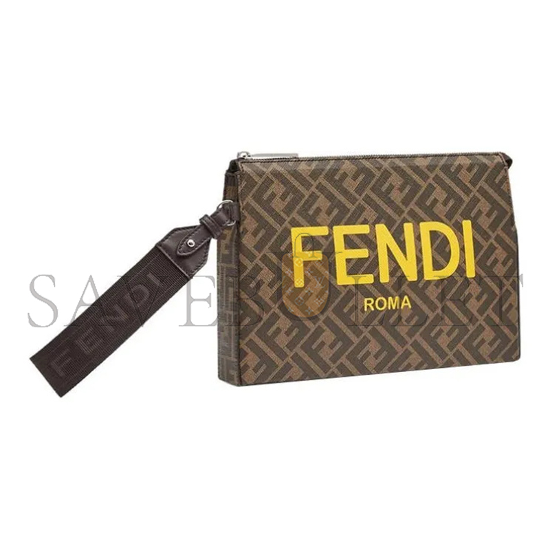 FENDI LOGO-PRINT CLUTCH BAG 7VA564AJJ4F1HR8 (26.5*19*5cm)